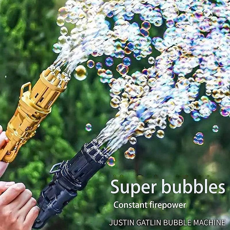 Kids Summer Gatling Bubble Gun - Automatic Soap Water