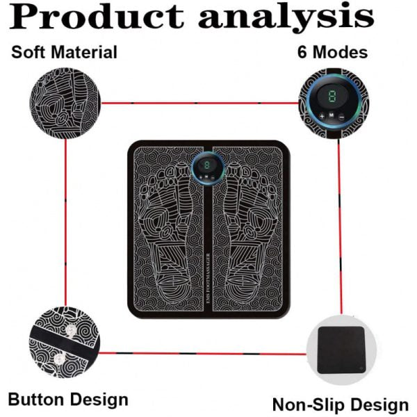 Portable EMS Foot Massager: USB Charging, TENS Therapy