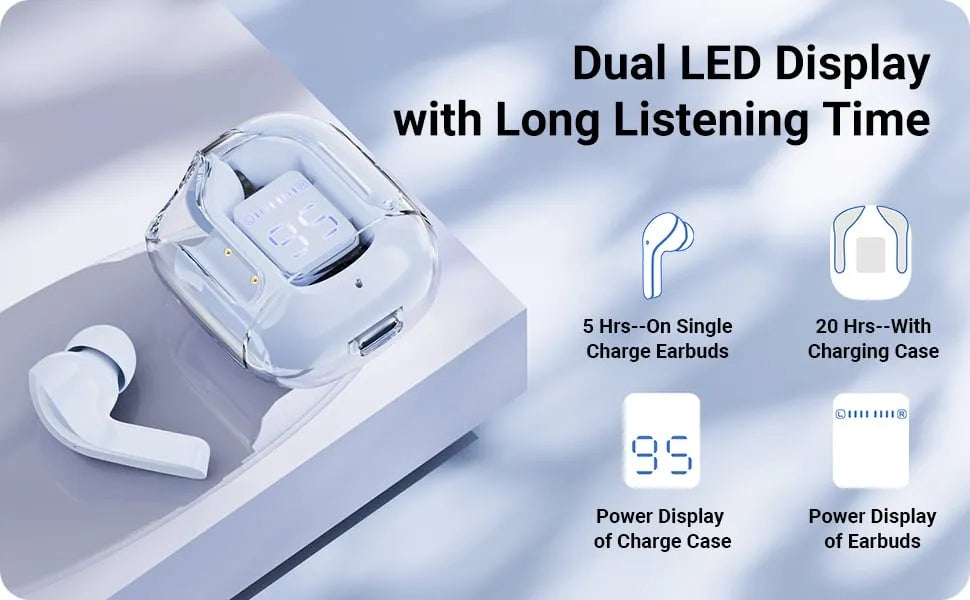 Air31 Earbuds Wireless Crystal Transparent Body