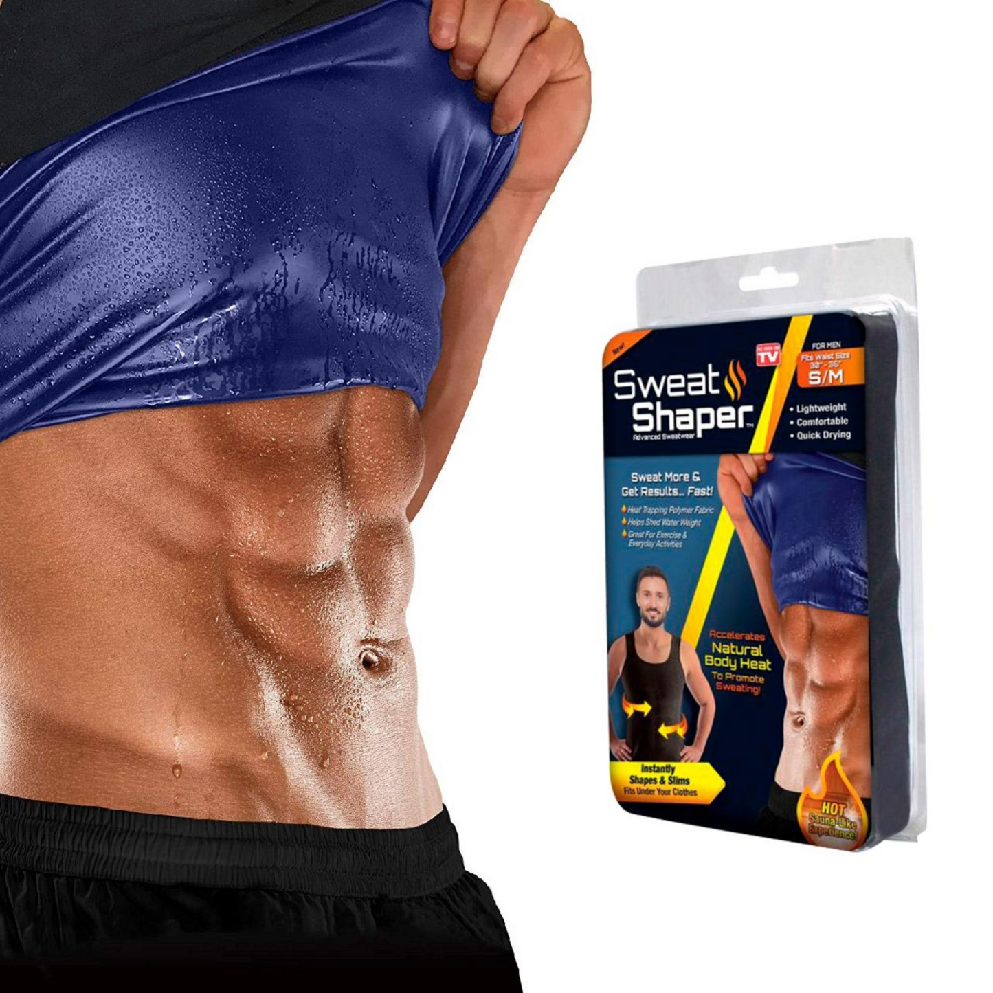 Polymer Sweat Shapewear Waist Slimming Trainer, Black