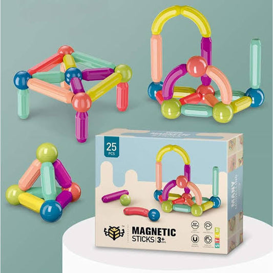 Magnetic Building Blocks: 25-Piece Educational Toy Set